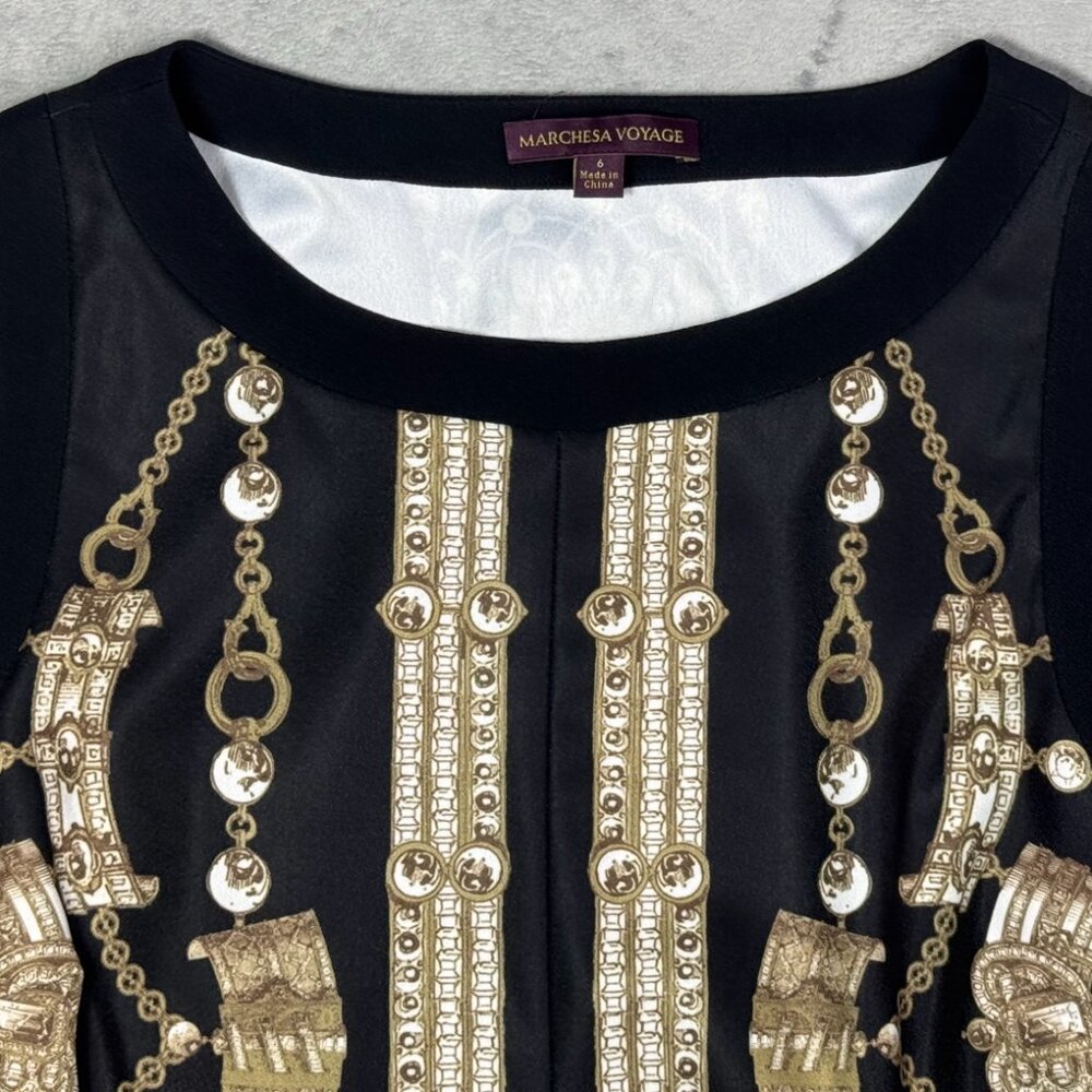 Marchesa Voyage Black Treasure Sheath Dress - Picture 4 of 6